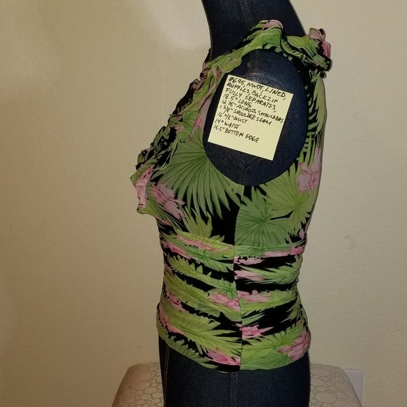 #695 NWOT Kay Unger New York Ruffled Silk Top 4 - Picture 3 of 12